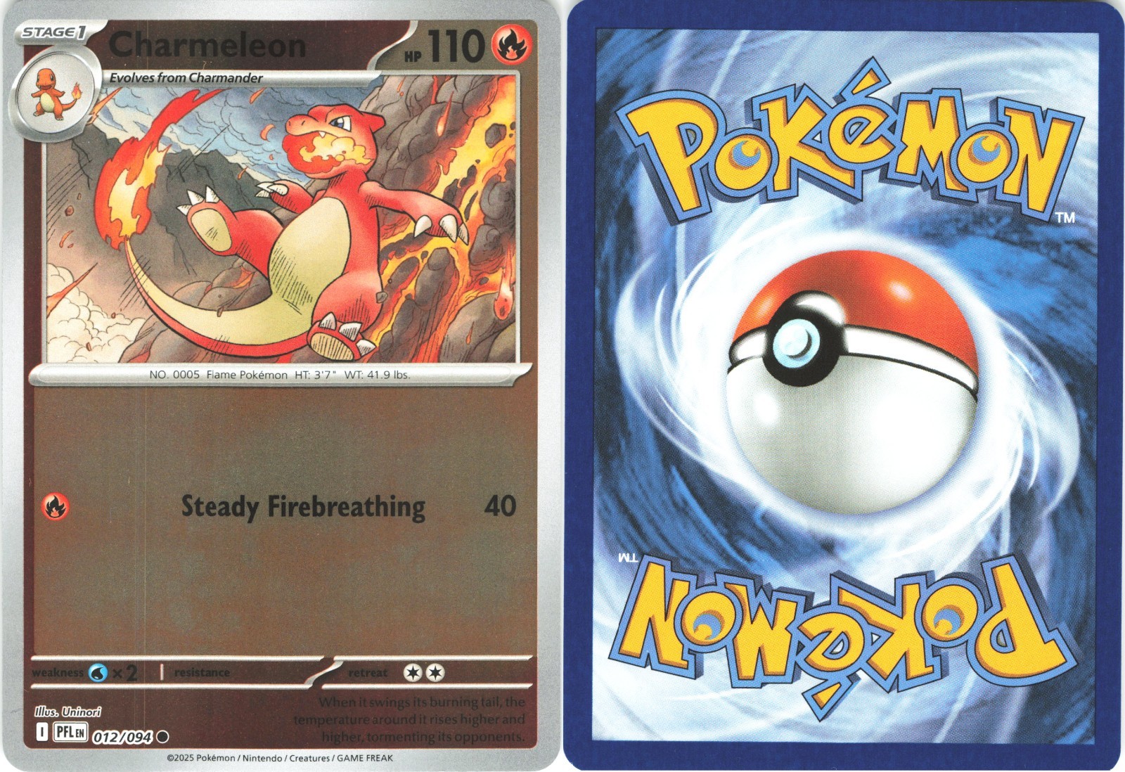 Charmeleon - 012/094 - ME02: Phantasmal Flames (PFL) - Reverse Holo