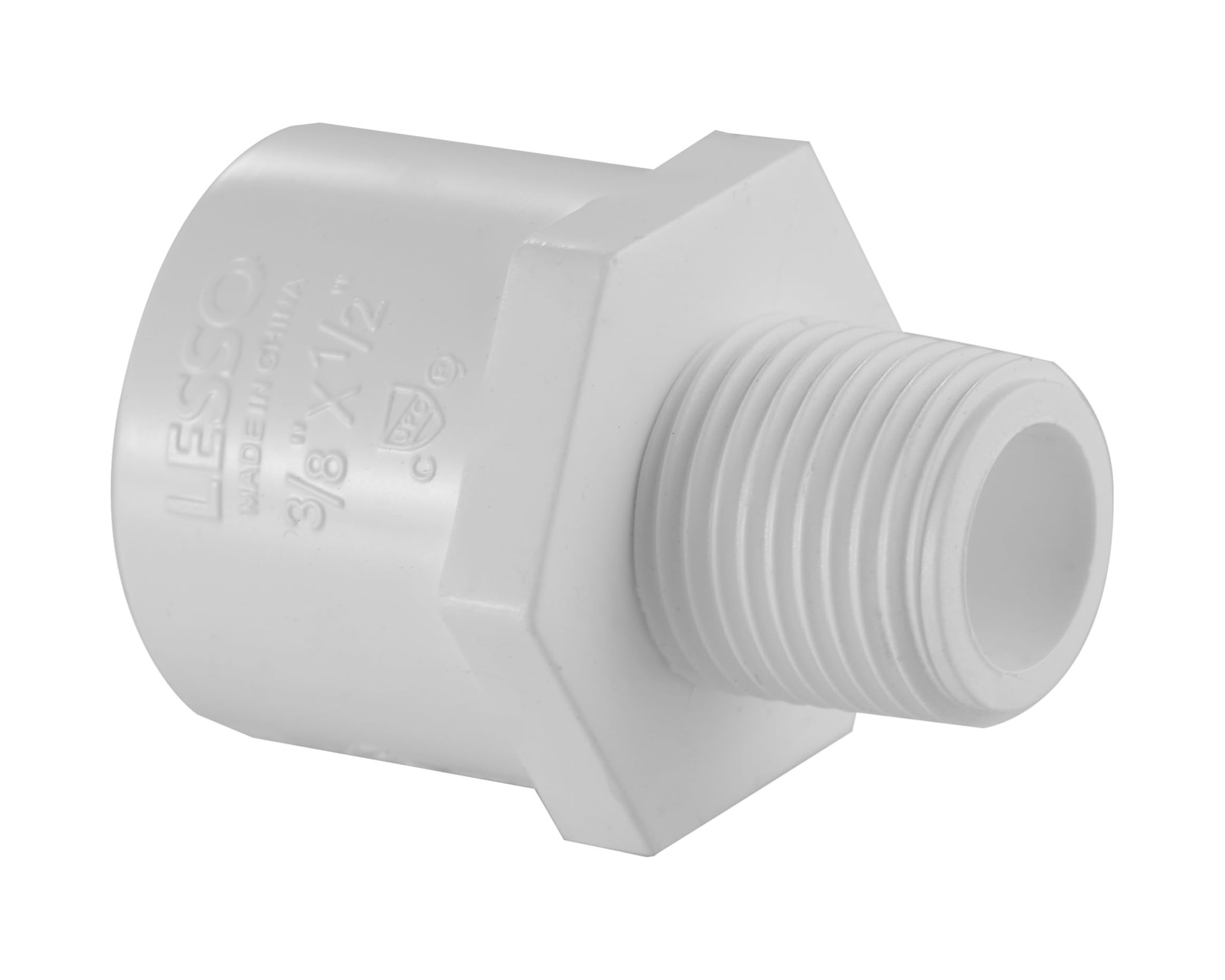Lesso America 436 Series PVC Pipe Fitting - Reducing Male Adapter - Schedule 40