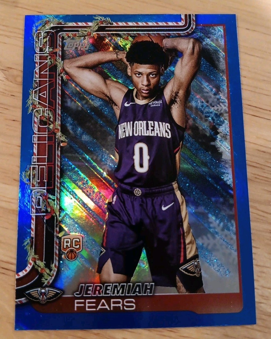 Jeremiah Fears 2025-26 Topps Holiday Blue Metallic Glitter Holiday #H167 RC