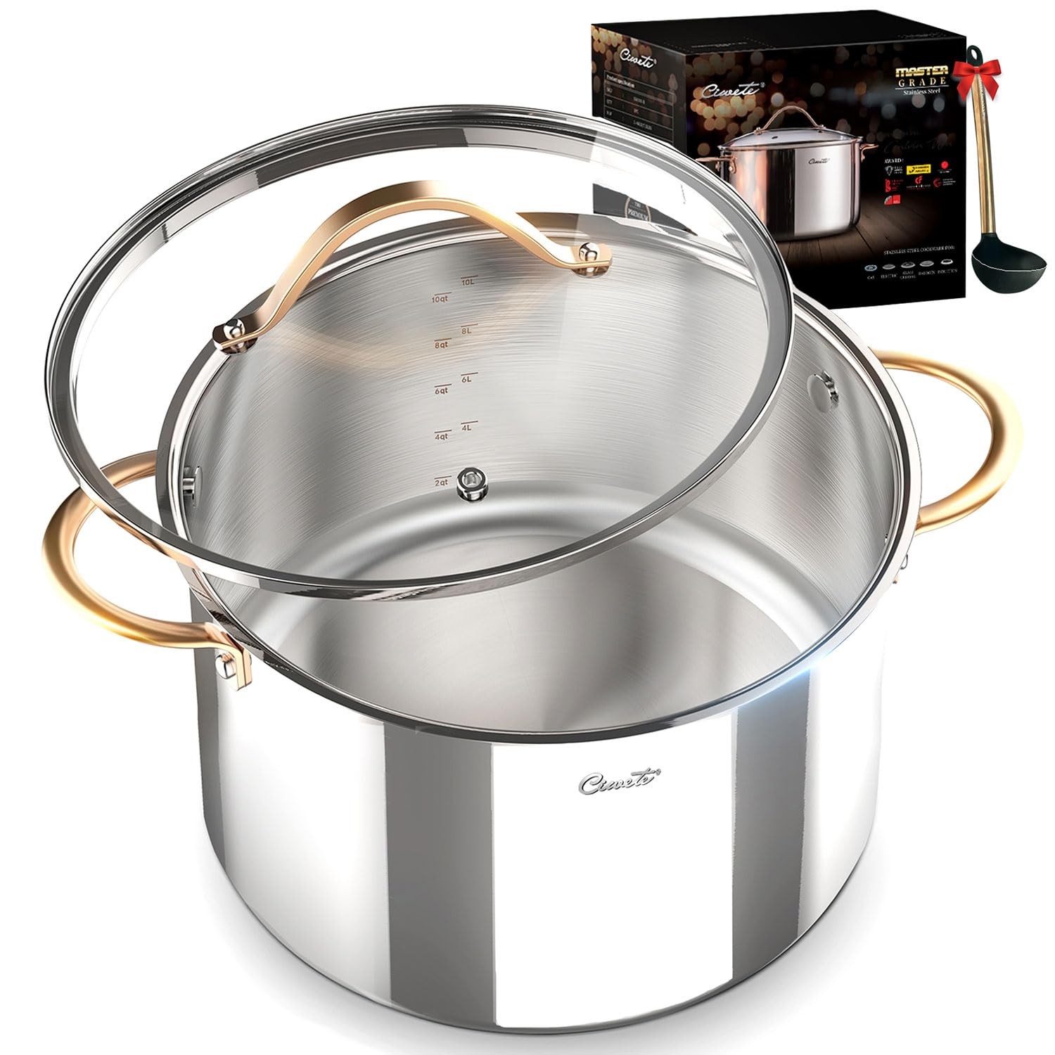 12 Quart Tri-Ply Stainless Steel Stock Pot with Lid – All-Clad Quality