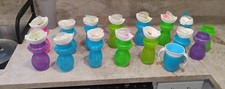 Munchkin  Click Lock Bite Proof Sippy Cup, 9 Ounce. 14 Complete Cups Plus Extras