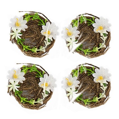 Ostern Basteln Nester mit Blumen 4er Pack, Hauben basteln, Basteln - EAS6293