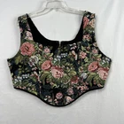 Corset Tapestry Tank Floral Goth Fairy Cropped Boho Womens Size 2XL
