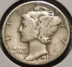 Silver Dime - Mercury - 1935-S