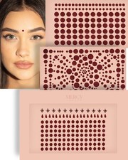 Maroon Circle Velvet Bindis by MERCY LONDON Indian Dot Bindi Face Jewels Colo...