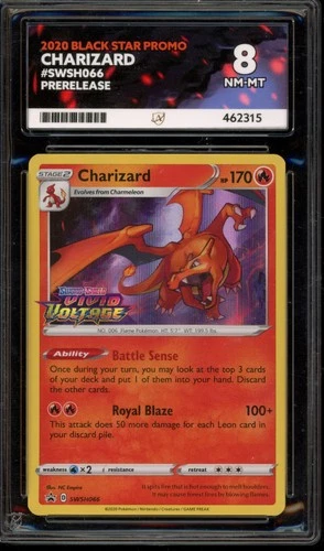 Pokemon Charizard Vivid Voltage Prerelease Holo Promo SWSH066 ACE 8