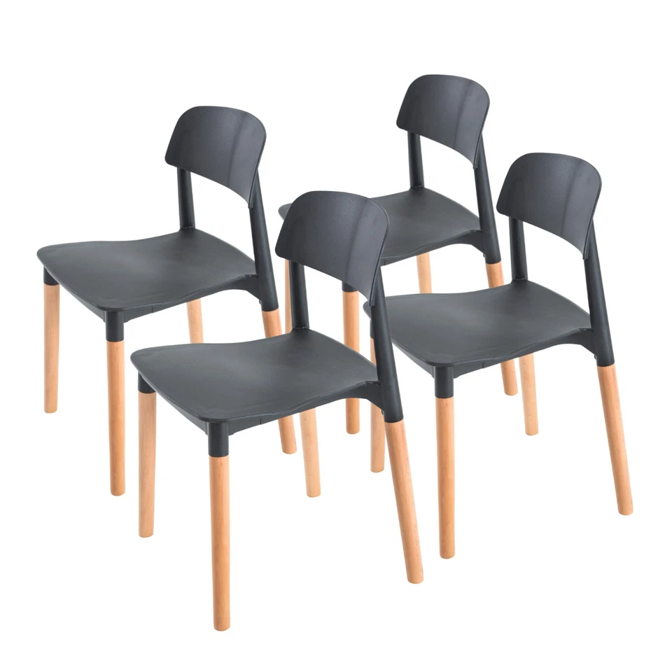 4 X Belloch Replica Dining Chair Stackable DESIGNER Retro Wooden Café Bar