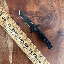 CRKT M16-10KSF Folding Knife Black Belt Clip Tanto Combo Blade