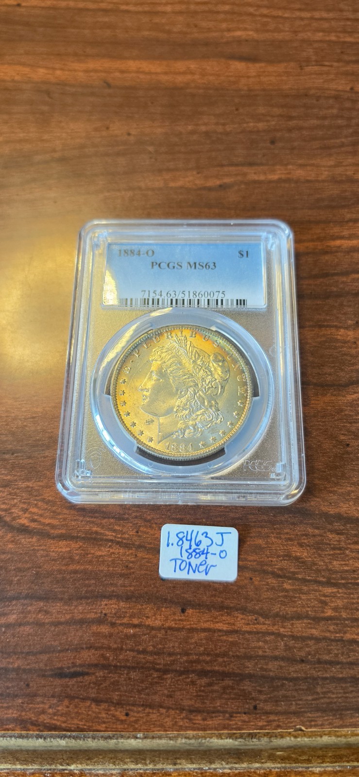 1884 O Morgan Silver Dollar PCGS MS63 Super Toning Both Sides
