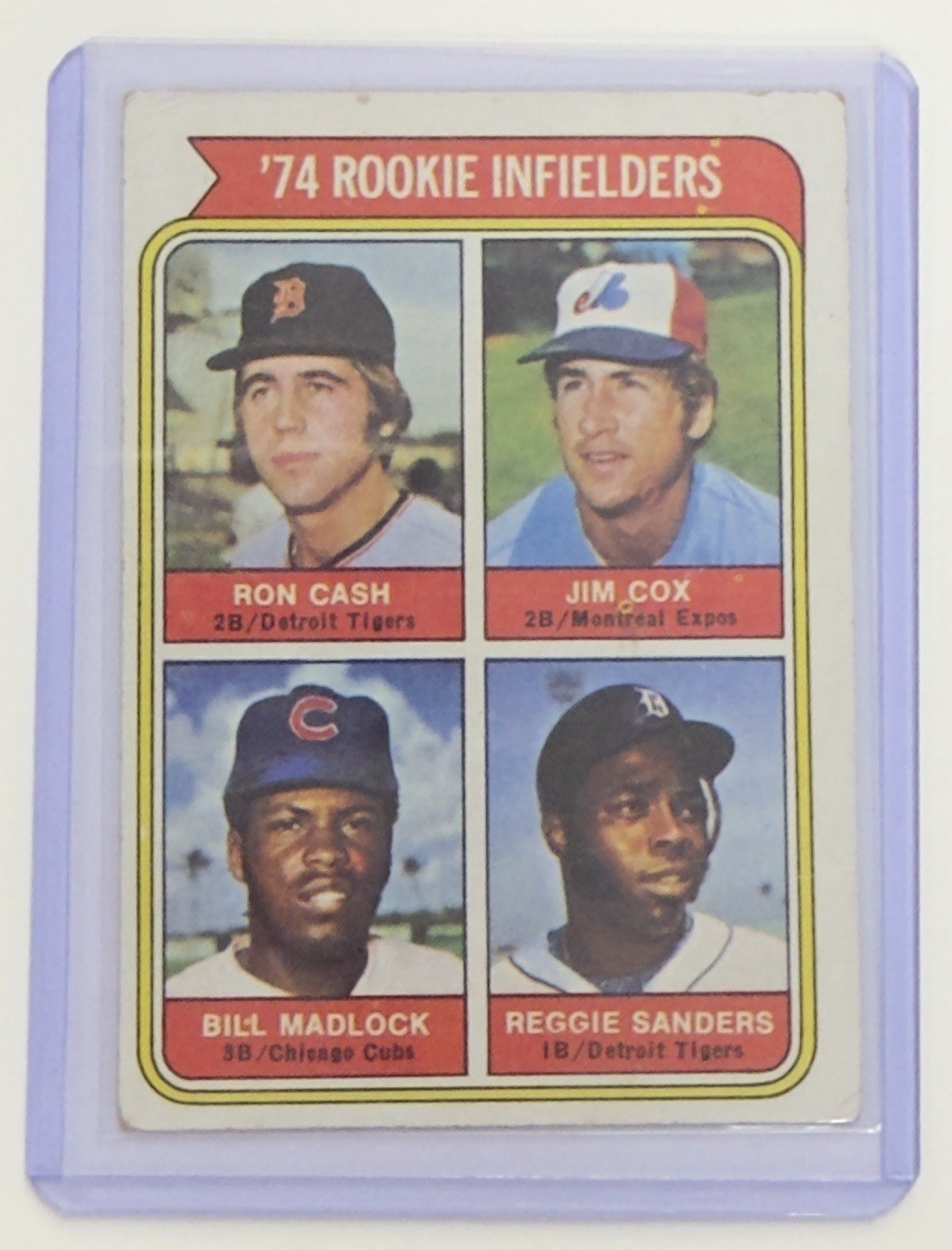 1974 Topps - Rookie Infielders Reggie Sanders, Bill Madlock, Jim Cox #600 (RC)