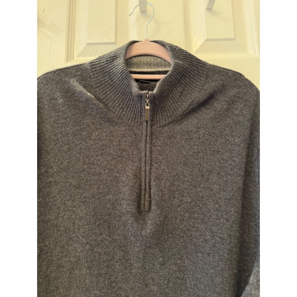 Neiman Marcus Quarter Zip Sweater Pullover Men Casual Knitwear 100 cashmere - Image 3 of 4