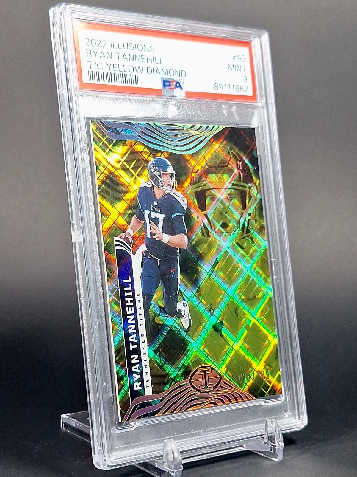 2022 Panini Illusions Ryan Tannehill Illusions T/C Yellow Diamonds /299 PSA 9 MT view 6