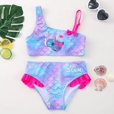 Color: Gold, Size: L - Lilo Stitch Girls Swimsuit One-Piece Bathing Suits Kids W