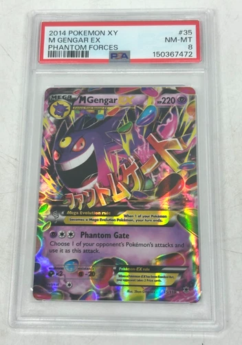 M Gengar EX #35 Pokémon Card 2014 XY Phantom Forces Expansion PSA 8 - (N) #75I
