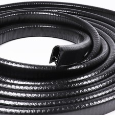 Black Edge Trim U-Channel Rubber Weatherstrip Metal 1/2" x 3/8" Fit Gap 3/64"