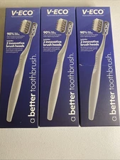 3 Packs Of V-Eco Toothbrush Replacement Heads System Silver/Gray (G3)