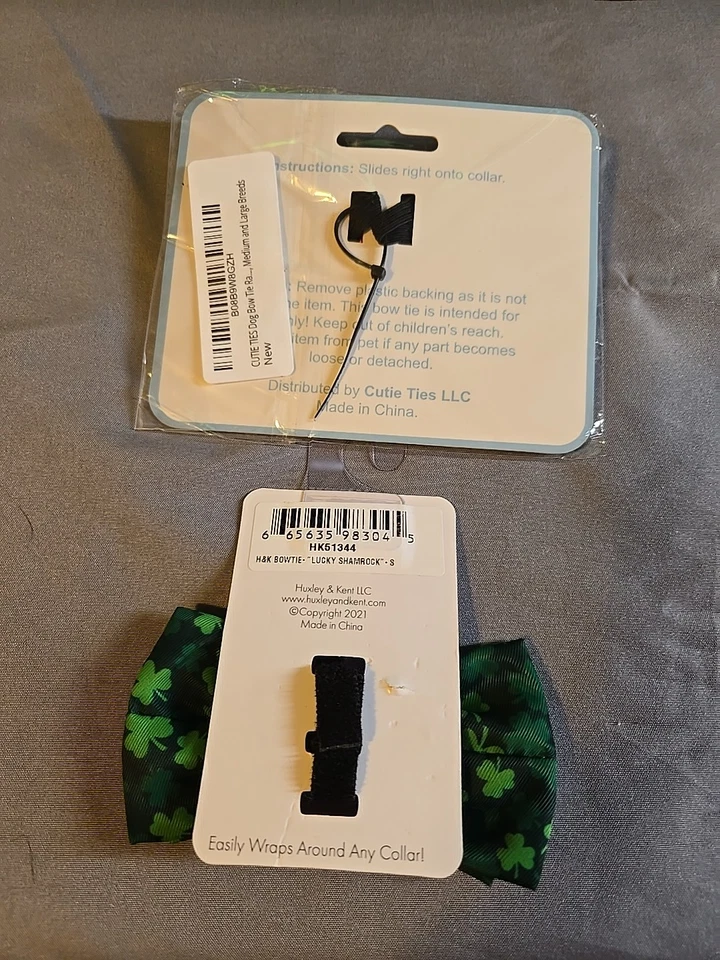 2 Bow T Ies для девочки или мальчика собаки или кошки; St Patricks день и яркий галстук краситель - Изображение 2 из 2