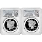 2pc Set - 2025-S $1 Proof Morgan and Peace Silver Dollar PCGS PR70DCAM FDOI