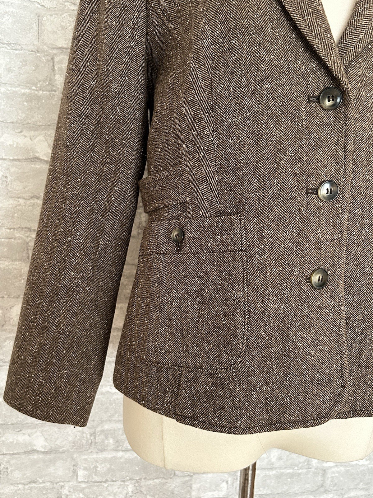 Pendleton Herringbone Preppy Blazer Jacket 10 Bro… - image 3