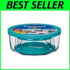 Stylish 4-Pack Round Food Storage Bowls - Scratch-Resistant with Blue Covers