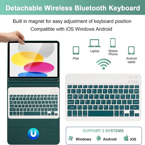 Keyboard Case Cover For 2024 iPad Air 11 inch 6/7/8/9/10th Gen Air 3 4 5 Pro 11 - Picture 34 of 52