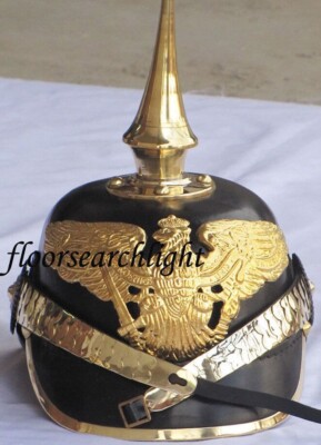 CASQUE À POINTE Allemand Pickelhaube Prusse 1917 Roisdorf WWI Troupe Jugulaire EUR 300,00 - FR