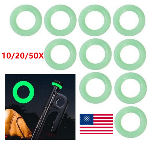 10-50Pcs Fluorescent Rings Luminous Tent Peg Accessories Camping Ground Nail US