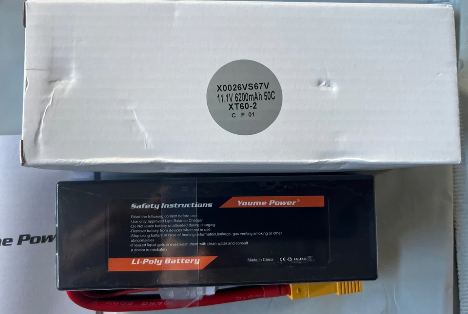 2 X YOUME POWER 3s 11.1 V 6200 50C LI-POLY BATTERY XT60-2 Connector - Image 3 of 3