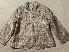 Chico's Women's Jacket Size 1 Single Button Lining Tribal 266