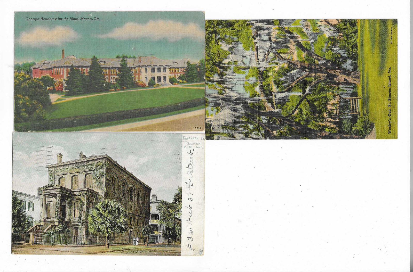 Lot of 7 GA Postcards Athens Atlanta Savannah Macon etc eBay
