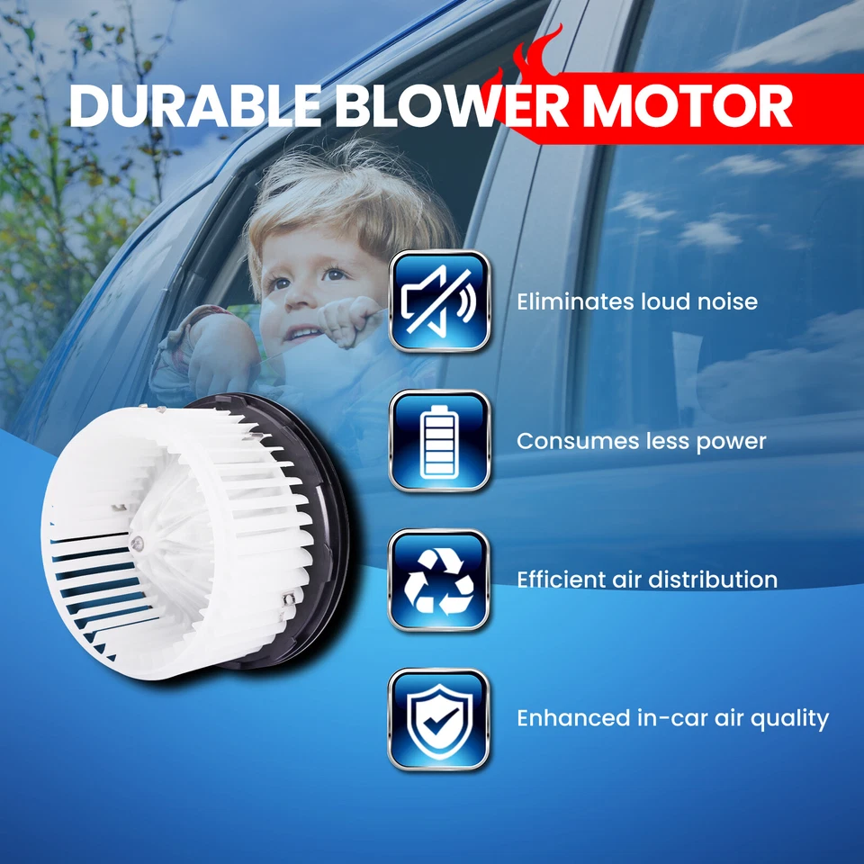 Motor soplador de calefacción con jaula de ventilador para Chevrolet Silverado GMC Cadillac Hummer Foto 3 de 4