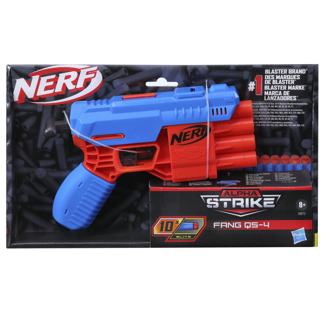 Nerf Red Blue Alpha Strike Fang QS-4 Blaster Gun New Kids Toy