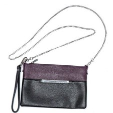 Women's Charming Charlie Clutch Purse Handbag with Silver Chain and Wrist Strap