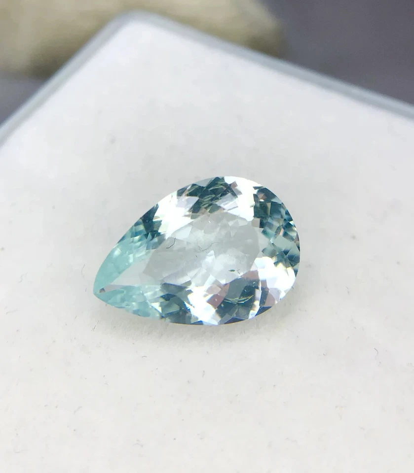 Aquamarine Pear  Faceted Blue Color 8.80x13.20mm Good Quality 2.95carat - Image 3 of 4