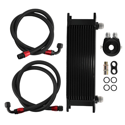 Universal 13-Row 10AN Motor Getriebeölkühler & Filter Adapter & Ölleitung kit