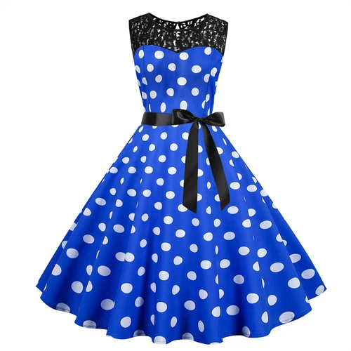 Retro Women Polka Dot 50s,60s Rockabilly Cocktail Party Swing Housewife Dress UK - Picture 55 of 62