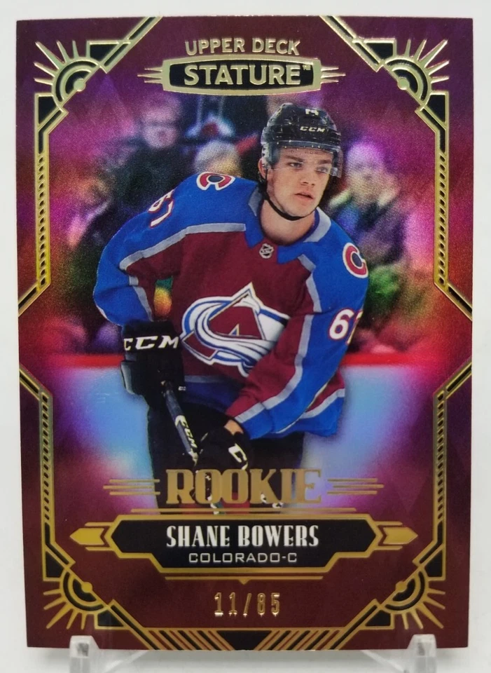 2020-21 Upper Deck Stature SHANE BOWERS Rookie RC Red /85 Colorado Avalanche 163 - Image 2 of 4