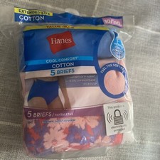HANES WOMEN'S SIZE 10/3XL COOL COMFORT COTTON BRIEFS UNDERWEAR ASSORTED 5 PACK