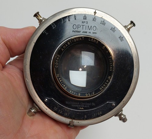 Optimo 8 inch lens for 5x7 view camera. Wollensak Optical Co. Series IV.