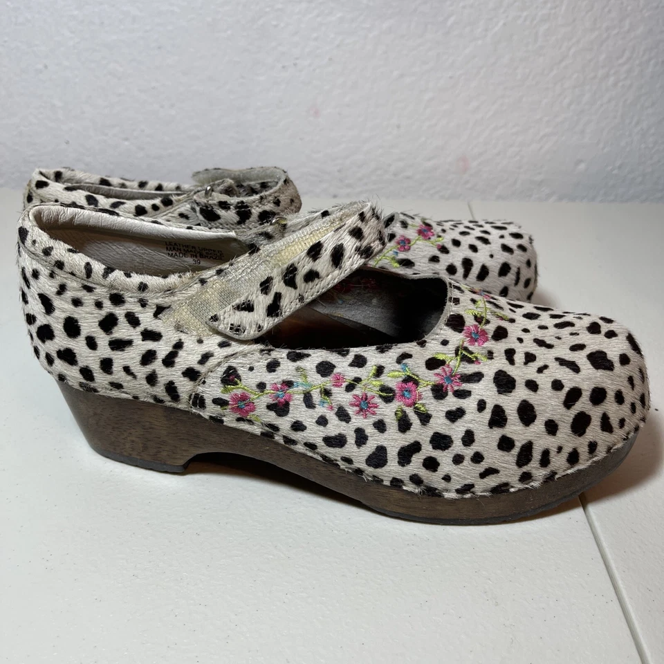 Hanna Anderson Mujer Pelo de Poni Tigre Estampado Animal Zueco Madera Zapatos Euro 39 EE. UU. 8 Foto 4 de 4