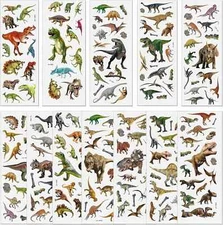 Jurassic Dinosaur Stickers for Kids, 24 Sheets 450+ 3D Puffy Multicolor 