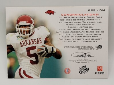 2008 Press Pass Darren McFadden Autograph | eBay