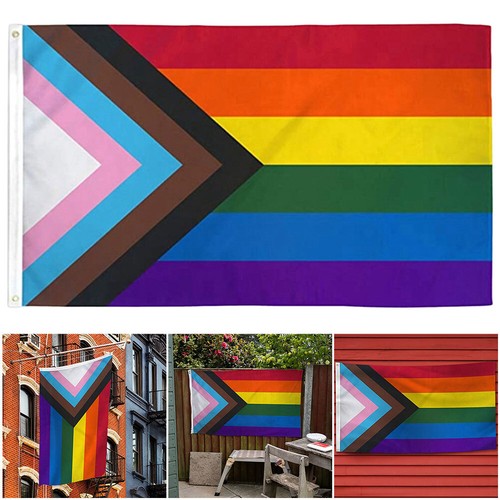 90x150cm Gay Pride Striped Flag LGBTQ+ Rainbow Flag for Gay Lesbian Transgender - Picture 5 of 10