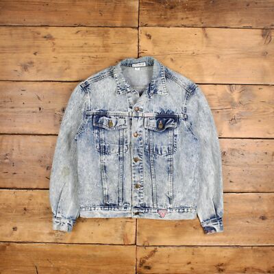 Vintage Guess Jeansjacke M 80er Georges Marciano Trucker USA Made Blau