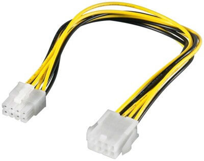 Mainboard EPS 8 Pin Verlängerung ATX 2.0 Buchse Stecker internes Stromkabel 28cm