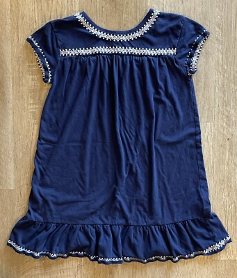 Vineyard Vines Girls M Island Lattice Embroidered Dress Navy
