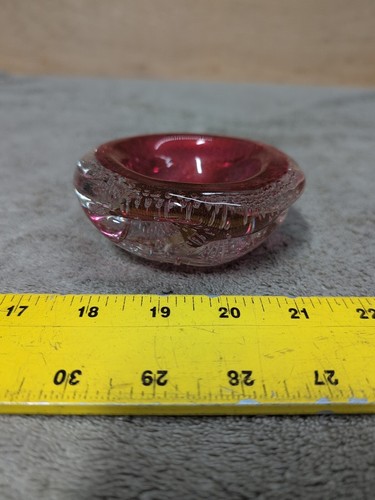 Una ciotola vintage Archemede Seguso vetro artistico di Murano rosso rubino 5 pollici e 4 in dia - Foto 2 di 9