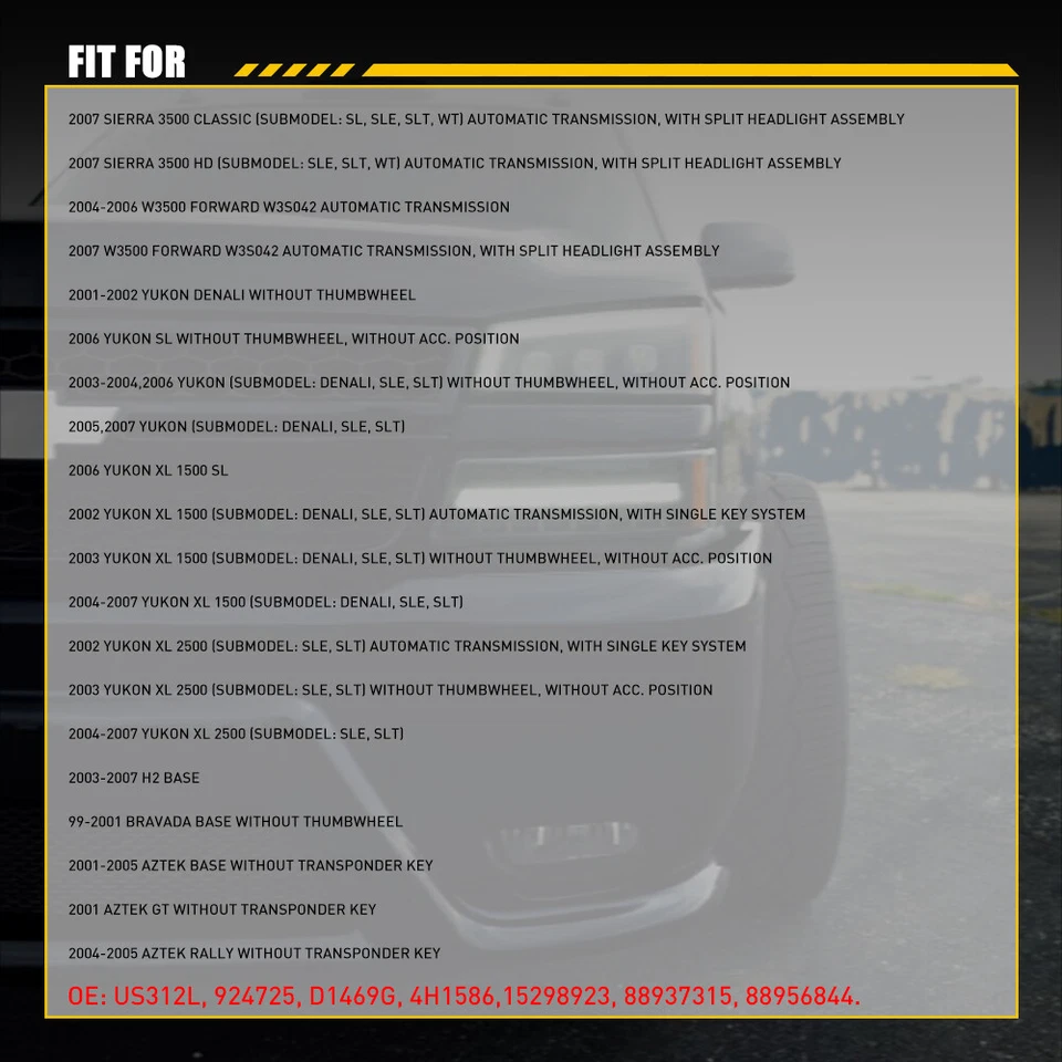 Cilindro de bloqueo de encendido para Chevrolet Silverado Suburban GMC Sierra delantero con llaves Foto 4 de 4