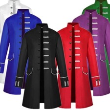 Men Medieval Renaissance Tailcoat Steampunk Tuxedo Coat Jacket Helloween Costume