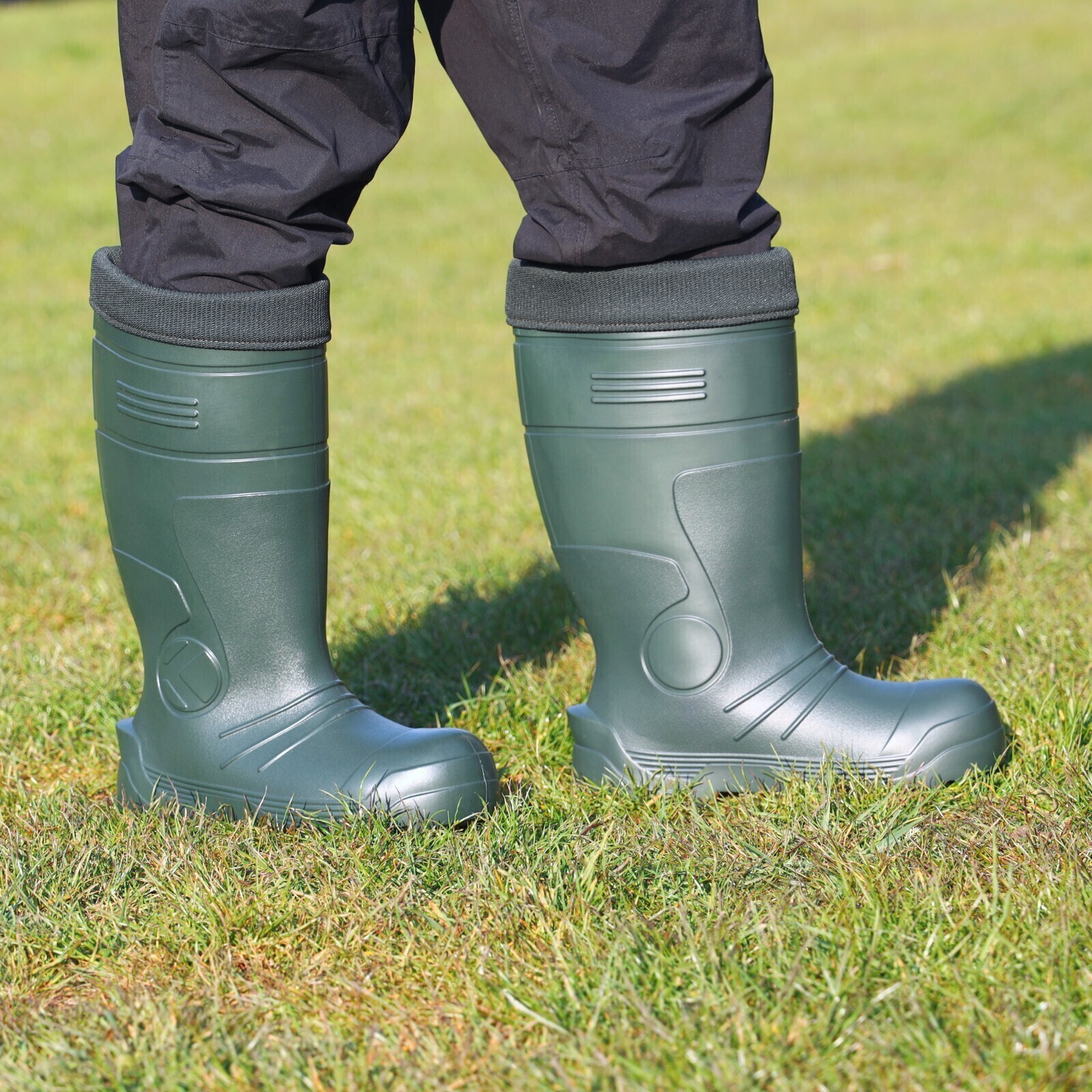 Men's Wellington Boots Waterproof Lightweight Green Wellies 35C Removable Sock eBay